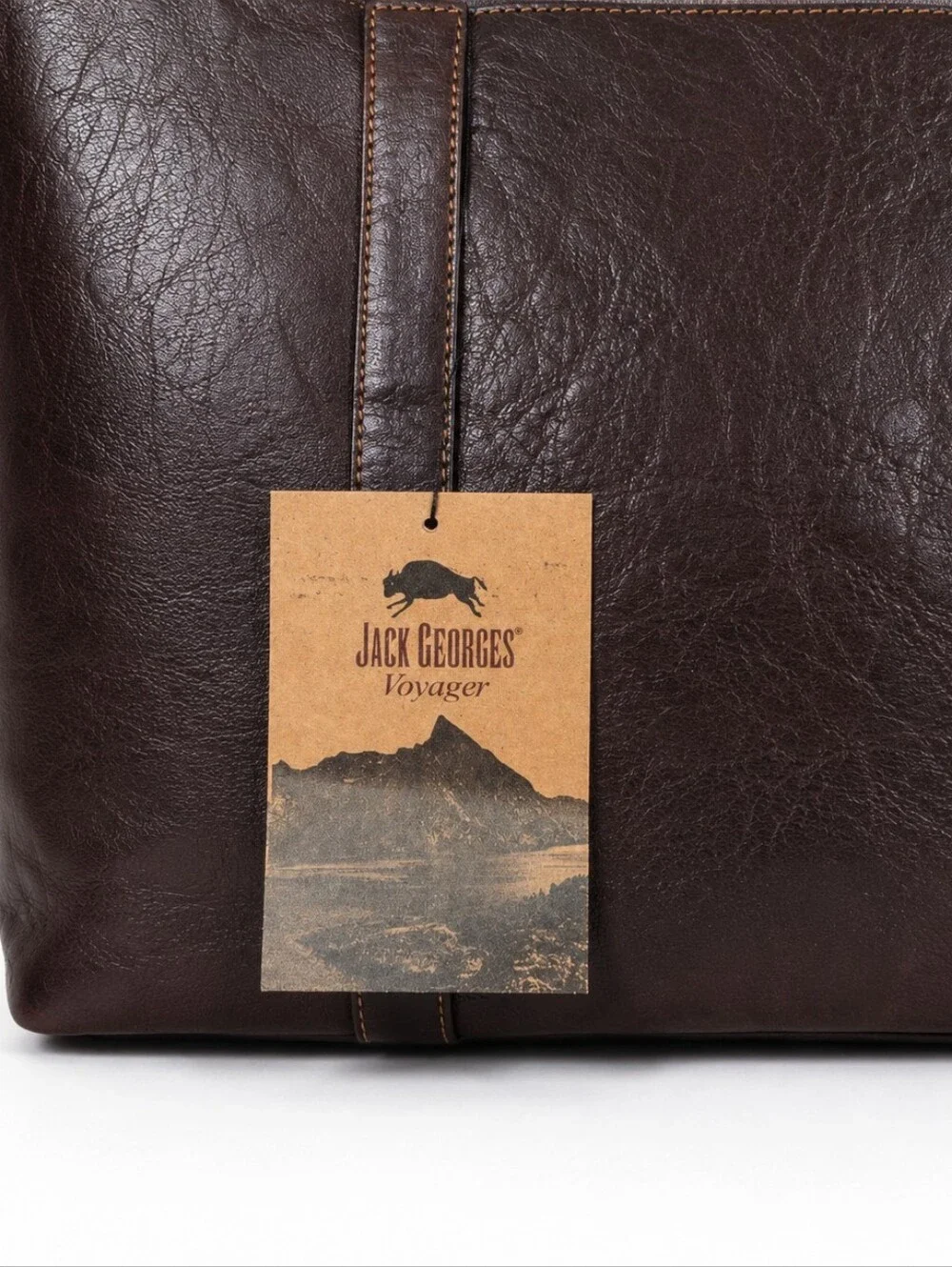 Jack Georges Voyager Brown Buffalo Leather Shopper Tote Bag